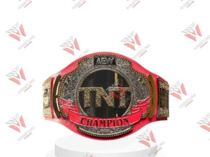 AEW TNT Championship Red Leather Strap Wrestling Title Belt