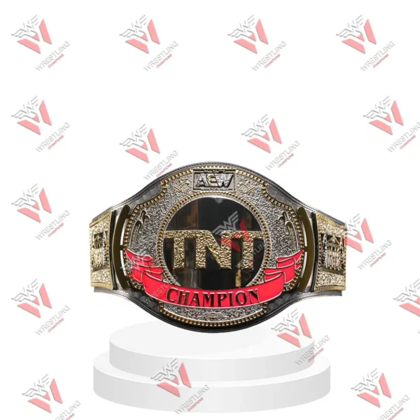 AEW TNT Championship Black Leather Wrestling Title Belt