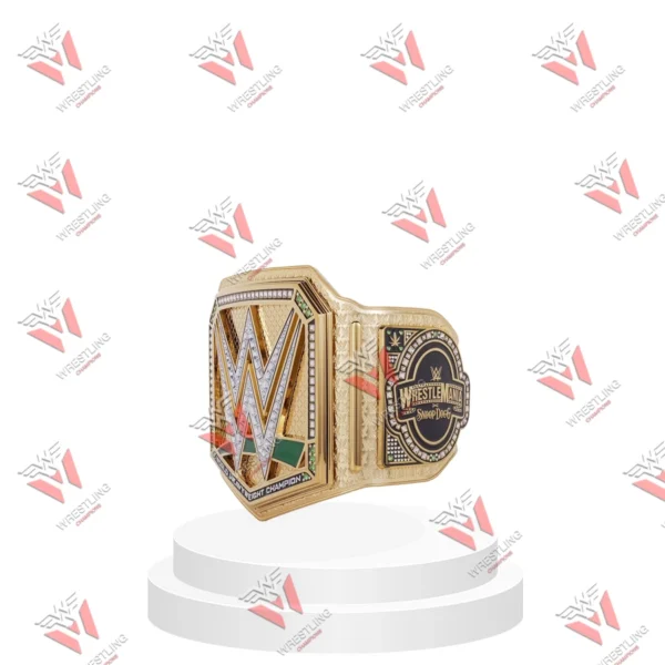World Heavyweight Championship Wrestling Title Belt With Gold Strap