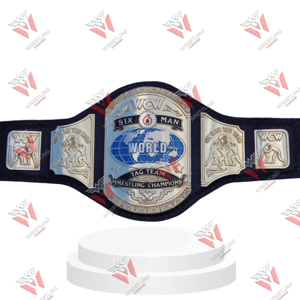 WCW Six Man World Tag Team Championship Wrestling Title Belt