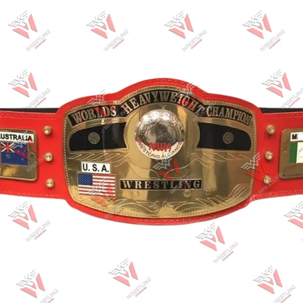 NWA New Wrestling Championship Belt With Red Strap