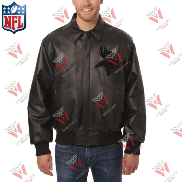 Men’s Minnesota Vikings Wrestling Championship Leather Jacket