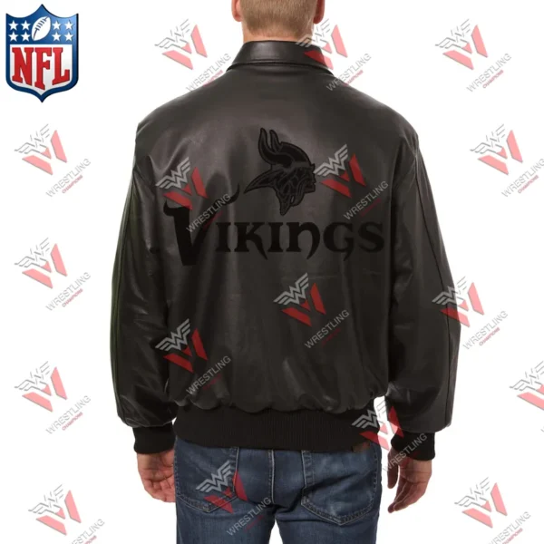 Men’s Minnesota Vikings Wrestling Championship Leather Jacket