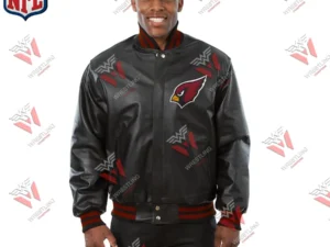 Men’s Arizona Cardinals Wrestling Championship NFL Varsity Leather Jacket