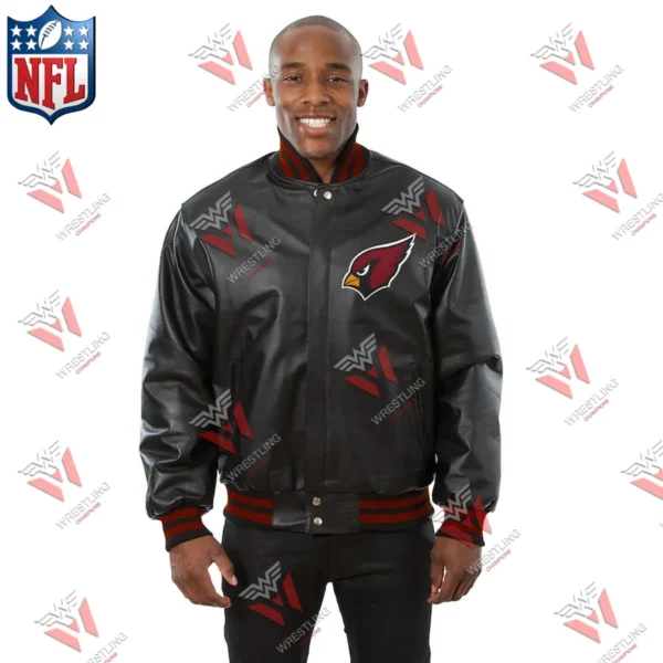 Men’s Arizona Cardinals Wrestling Championship NFL Varsity Leather Jacket