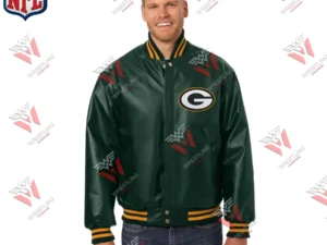 Men’s Green Bay Packers Green NFL Leather Varsity Jacket