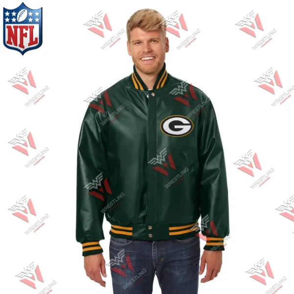 Men’s Green Bay Packers Green NFL Leather Varsity Jacket