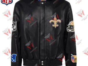 Men’s New Orleans Saints Black Leather NFL Jacket