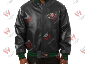 Men’s Minnesota Wild NHL Leather Jacket