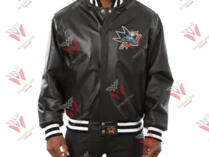 Men’s San Jose Sharks NHL Leather Jacket