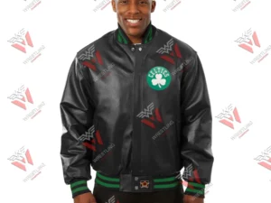 Men’s Boston Celtics Black NBA Leather Jacket