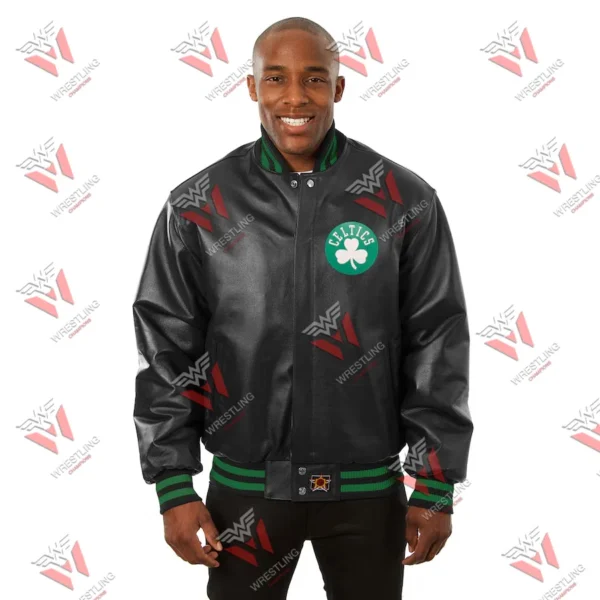 Men’s Boston Celtics Black NBA Leather Jacket