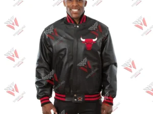 Men’s Chicago Bulls Black NBA Leather Jacket