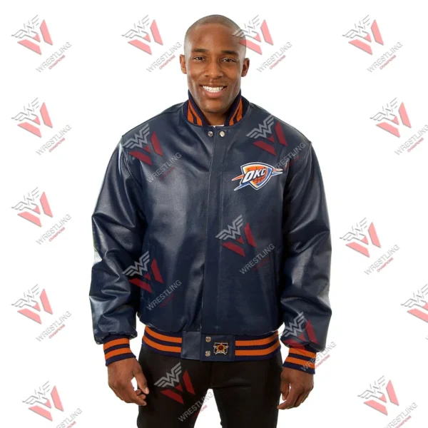 Men’s Oklahoma City Thunder NBA Leather Jacket