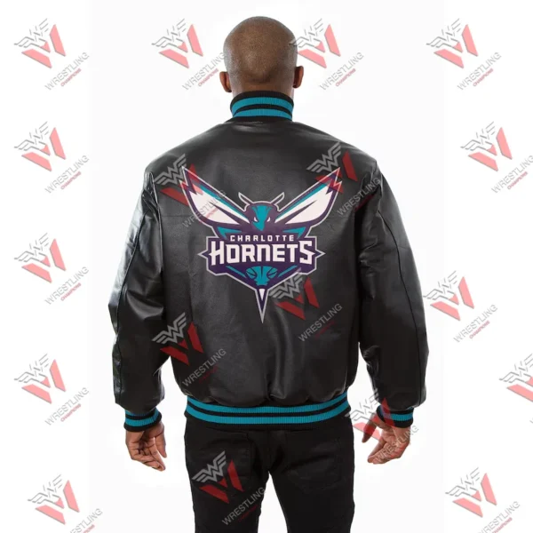 Men’s Charlotte Hornets Black NBA Leather Jacket