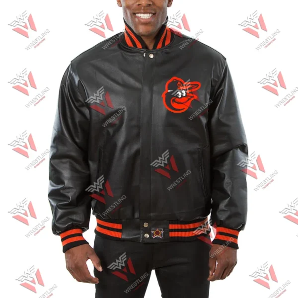 Men’s Baltimore Orioles MLB Leather Jacket