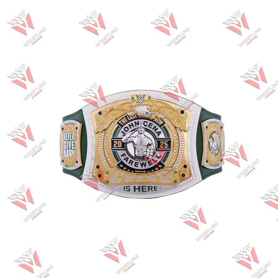 John Cena Farewell 2025 Green Spinner Wrestling Championship Replica Title Belt - Newark Smackdown