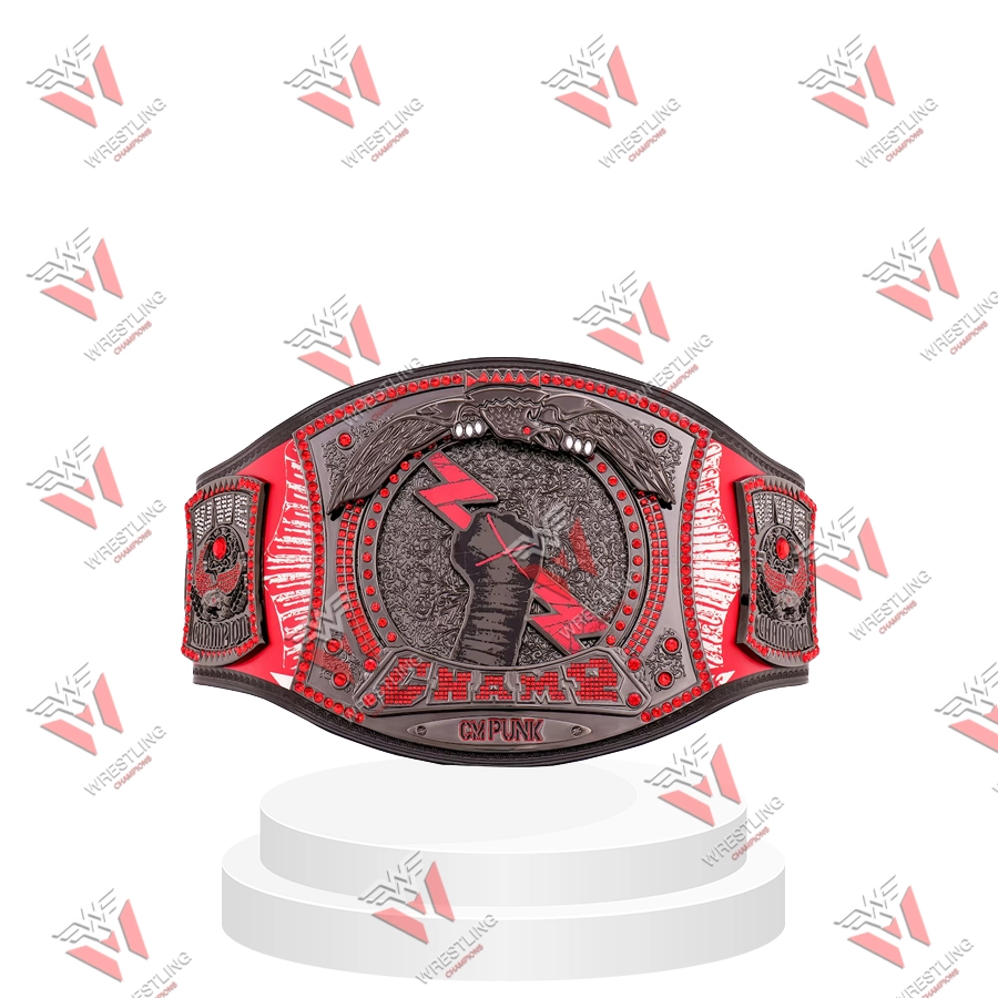 CM Punk Chicago Blackhawks Signature Series Spinner Championship Wrestling Title Belt
