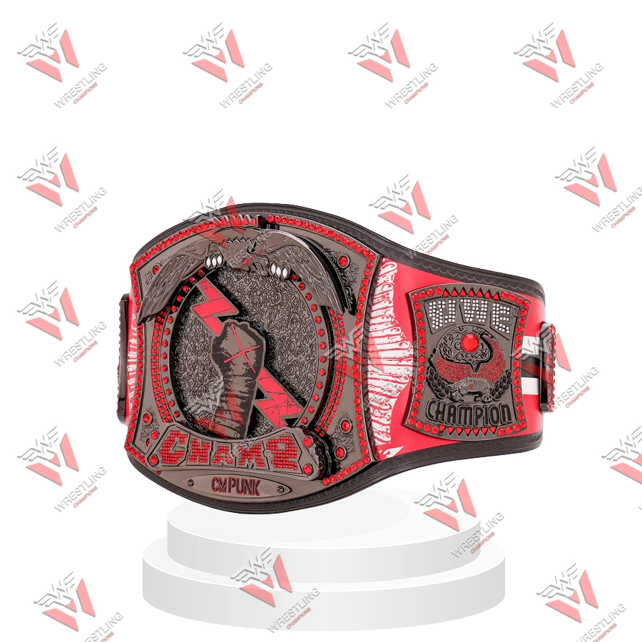 CM Punk Chicago Blackhawks Signature Series Spinner Championship Wrestling Title Belt