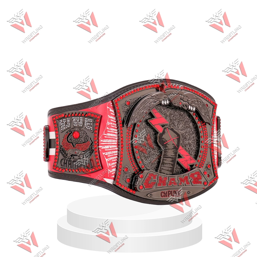 CM Punk Chicago Blackhawks Signature Series Spinner Championship Wrestling Title Belt