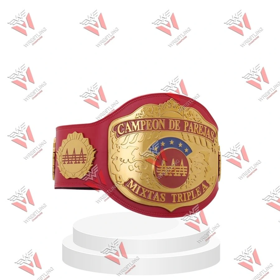 AAA World Mixed Tag Team Championship Wrestling Title Belt