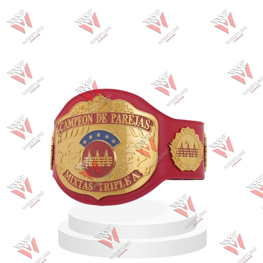 AAA World Mixed Tag Team Championship Wrestling Title Belt