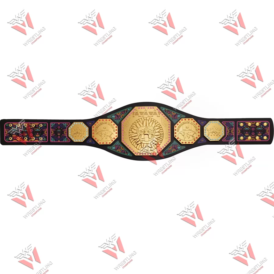 AAA Día de los Muertos Mega Championship Wrestling Title Belt