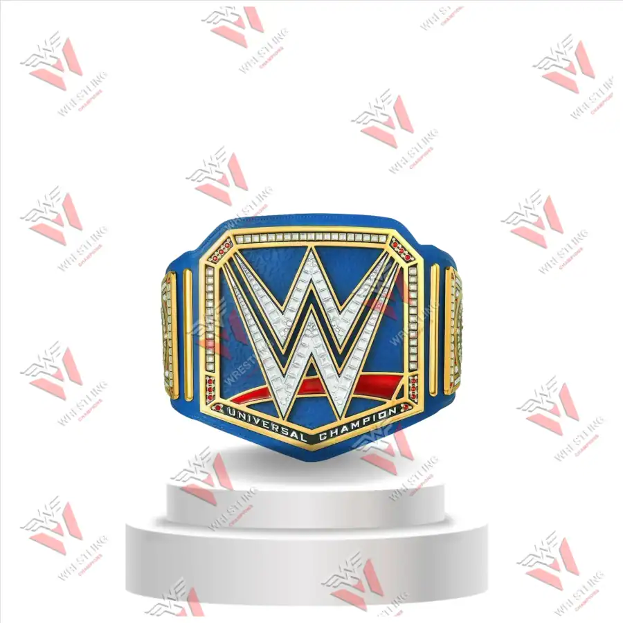 Universal Blue Championship Heavyweight CNC 4MM & 6MM Wrestling Replica Title Belt