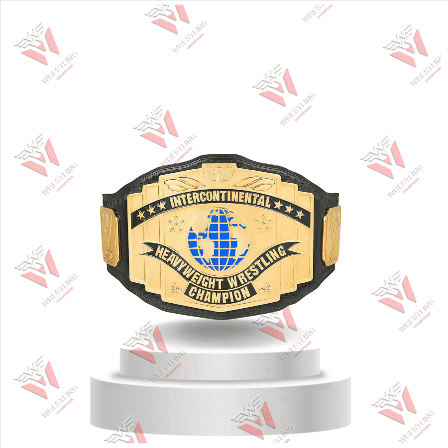 Intercontinental Heavyweight Championship Black Wrestling Replica Title Belt