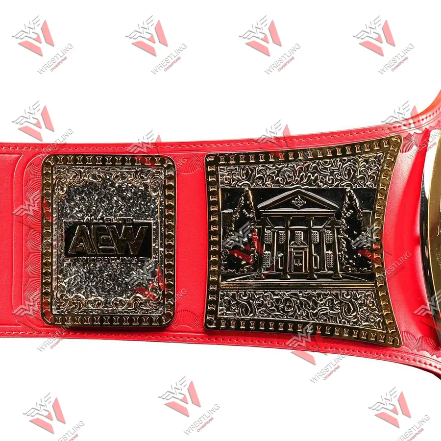 AEW TNT Championship Red Leather Strap Wrestling Title Belt