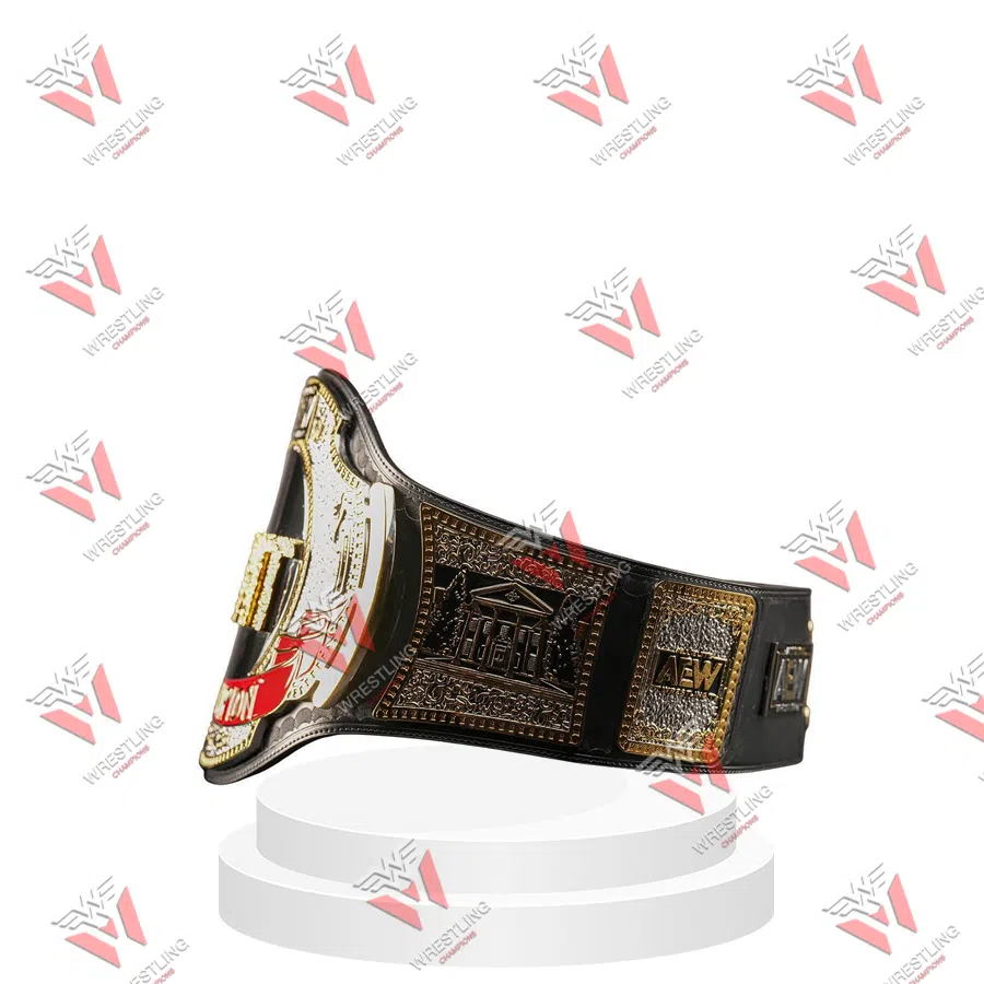 AEW TNT Championship Black Leather Wrestling Title Belt