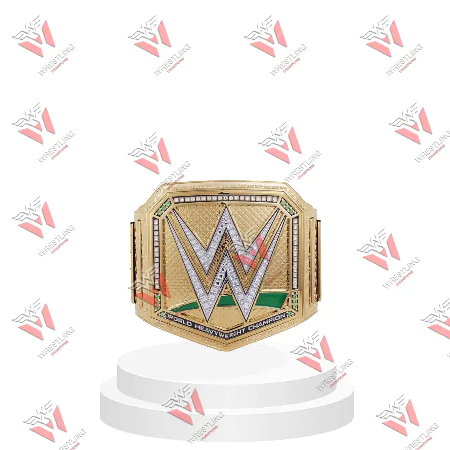 World Heavyweight CNC Title Belt With Gold Strap