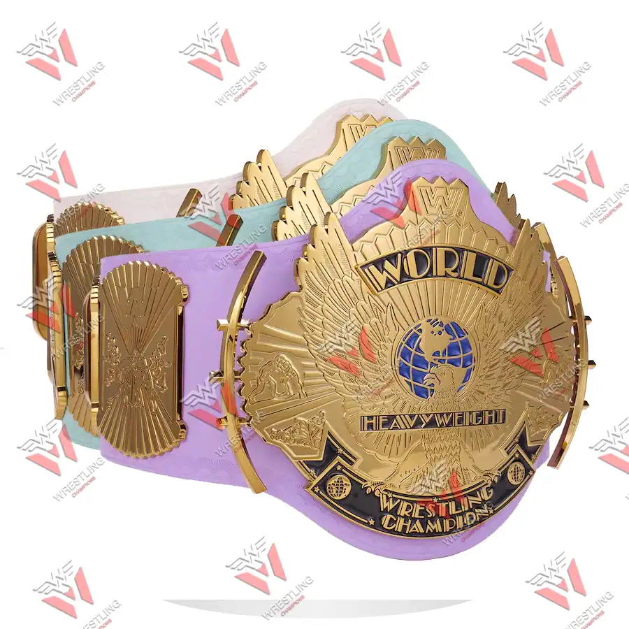 Purple Light Blue White Winged Eagle Championship Replica Title Belt