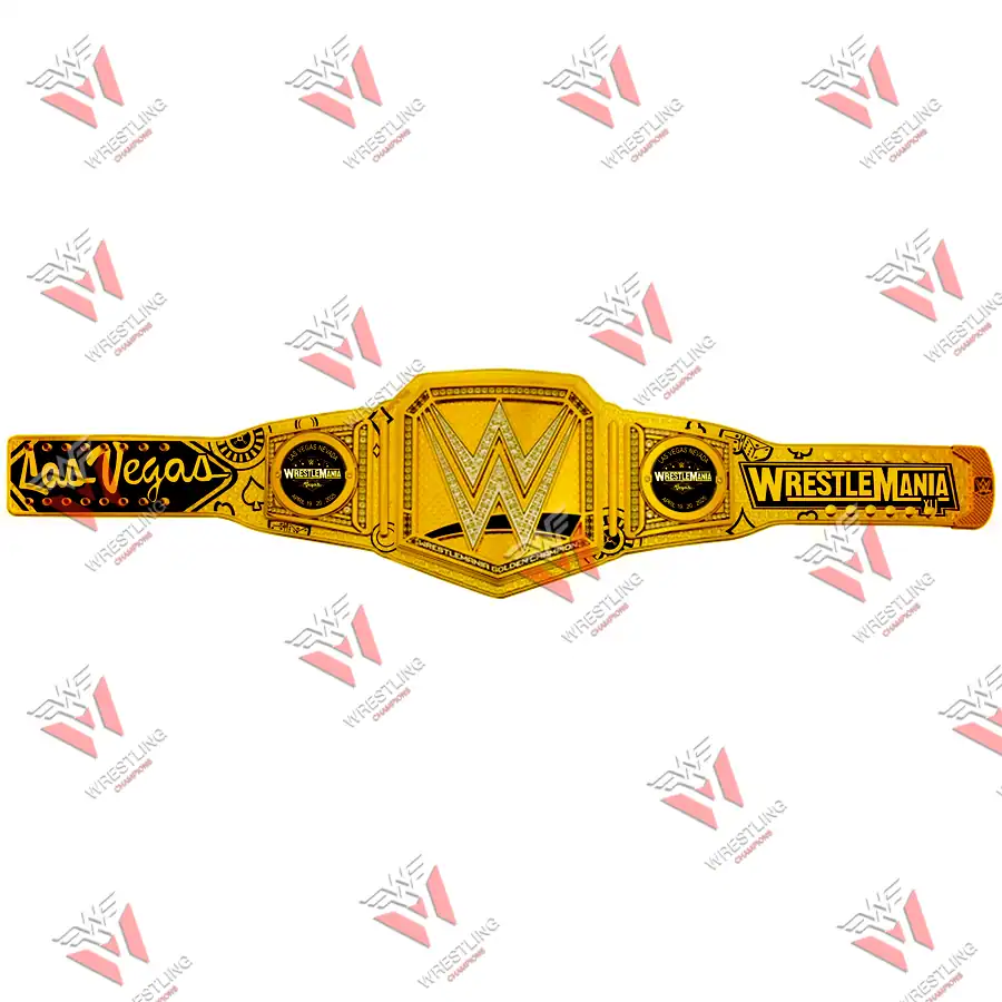 WrestleMania April 2025  Gold Championship Wrestling Title Belt
