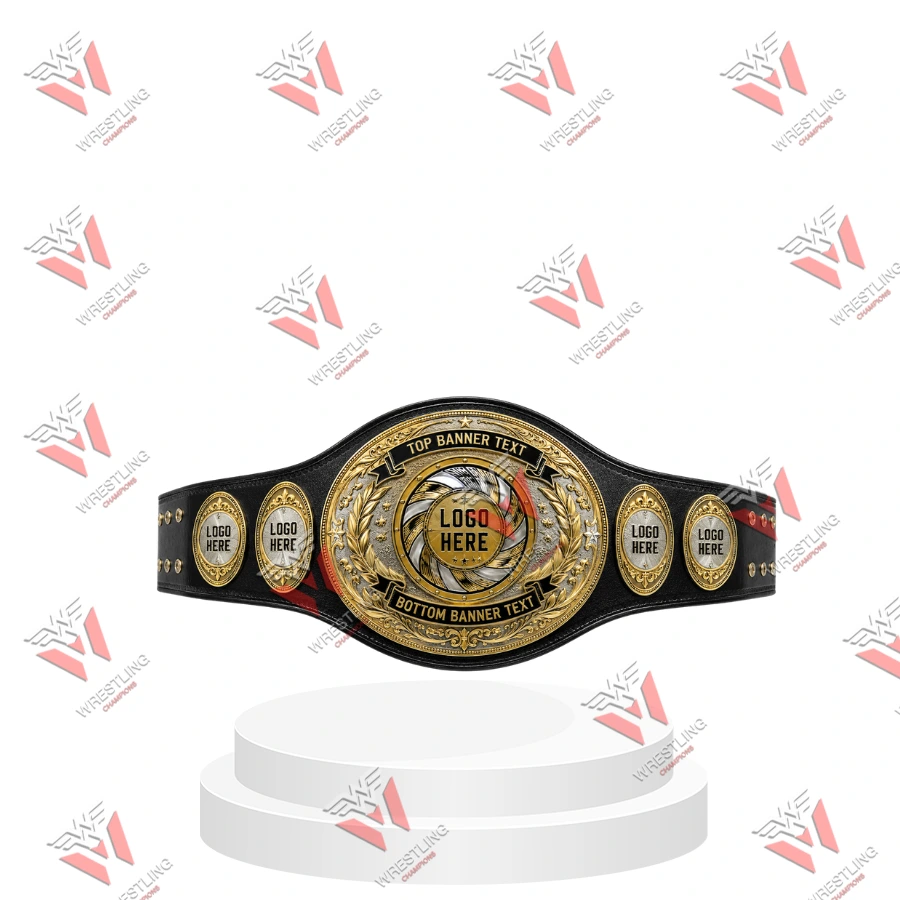 Custom Round Championship Wrestling Title Belt